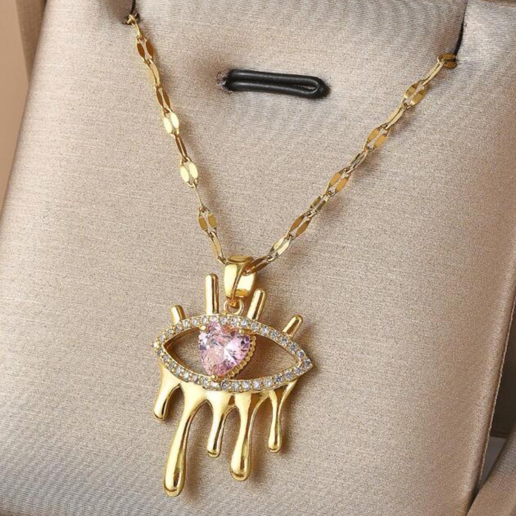 Cubic Zirconia Eye Necklace